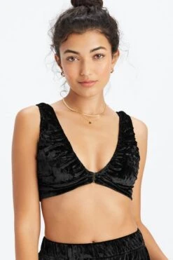 Plunge Crushed Velour Bralette