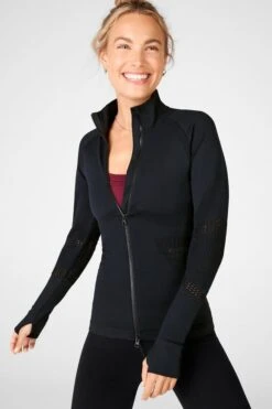 Seamless Mock Neck Zip Jacket