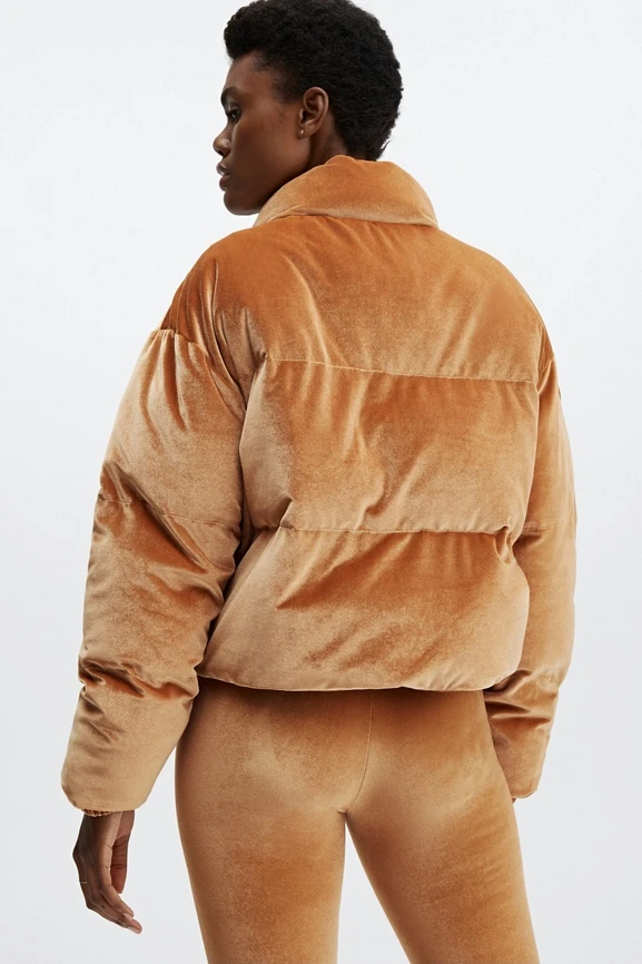 Wander Velour Cropped Puffer Jacket - Image 2