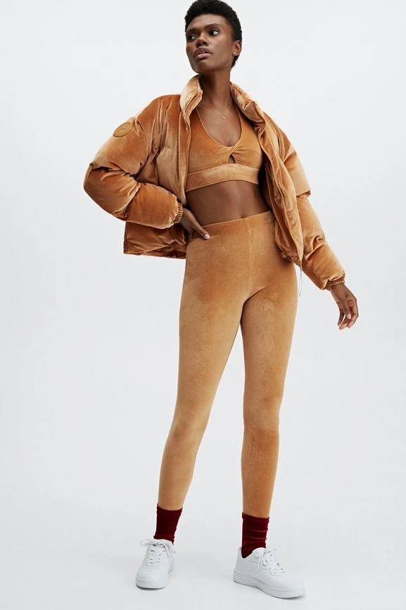 Wander Velour Cropped Puffer Jacket - Image 3