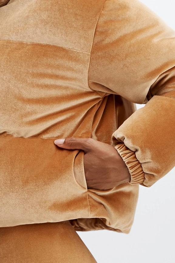 Wander Velour Cropped Puffer Jacket - Image 7