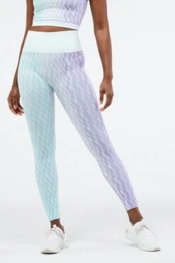 High-Waisted Seamless Checkered 7/8 Leggings