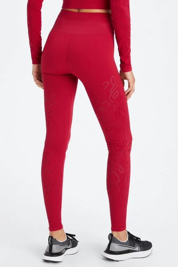 High-Waisted Lace Seamless Leggings - Image 2