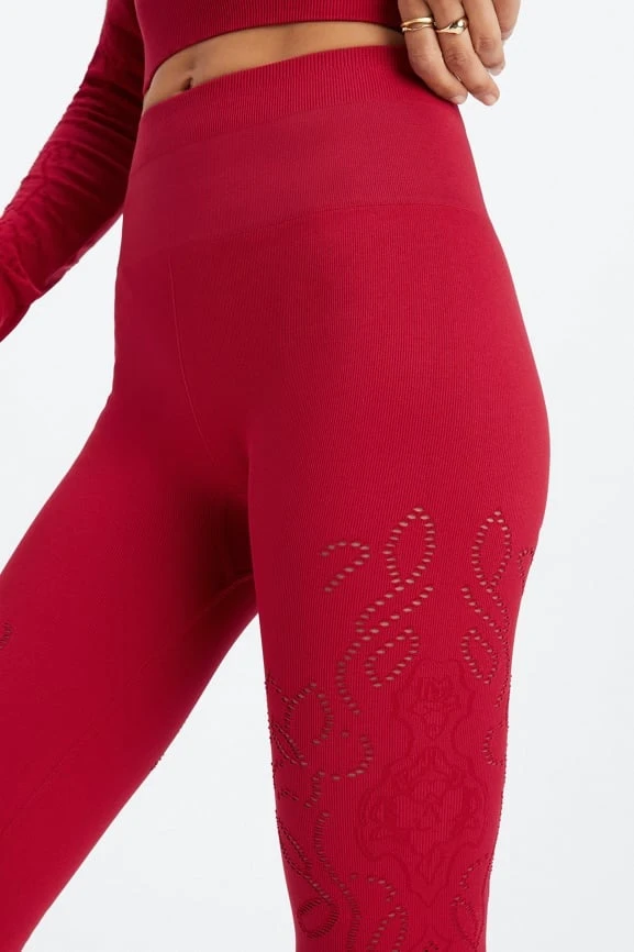 High-Waisted Lace Seamless Leggings - Image 3