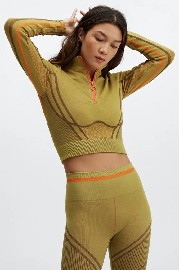 Opal Seamless Half-Zip Long-Sleeve Top