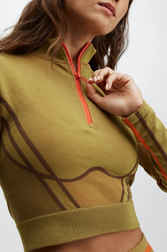 Opal Seamless Half-Zip Long-Sleeve Top - Image 2