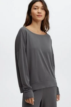 Eco Sleek Knit Boat Neck Pullover