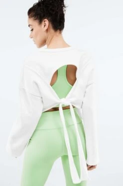 Skye Tie Open Back Long-Sleeve Pullover