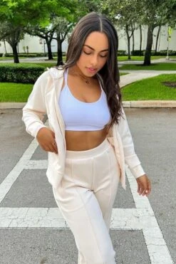 Plush Interlock Wide Leg Trousers