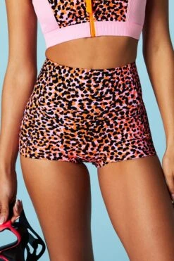 High-Waisted Shaping Swim Shorts