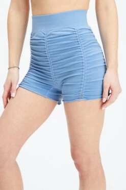 Seamless High-Waisted Ruched Shorts